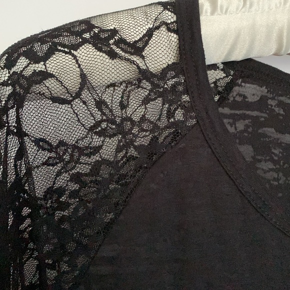 ❤️MAURICES Black 'Glam Rock' Burn Out Tee Shirt Top Size Small - Picture 7 of 11